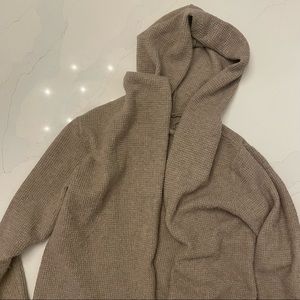 Taupe cozy hooded cardigan
